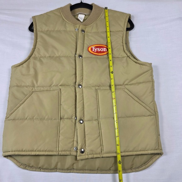 Tyson Vintage Puffer Vest Tan Quilted Snap Front Workwear Mens Sz Medium Cosplay - Picture 6 of 16